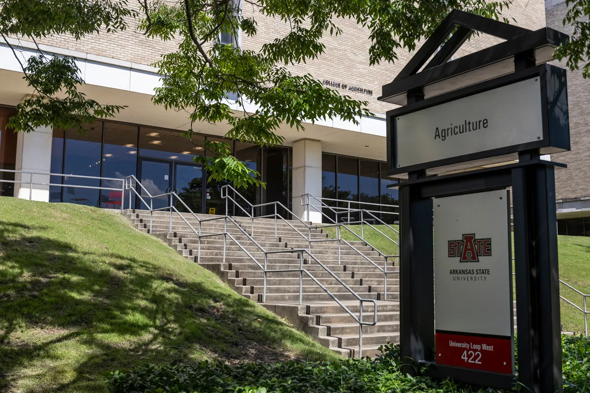 The front entrance of the College of Agriculture