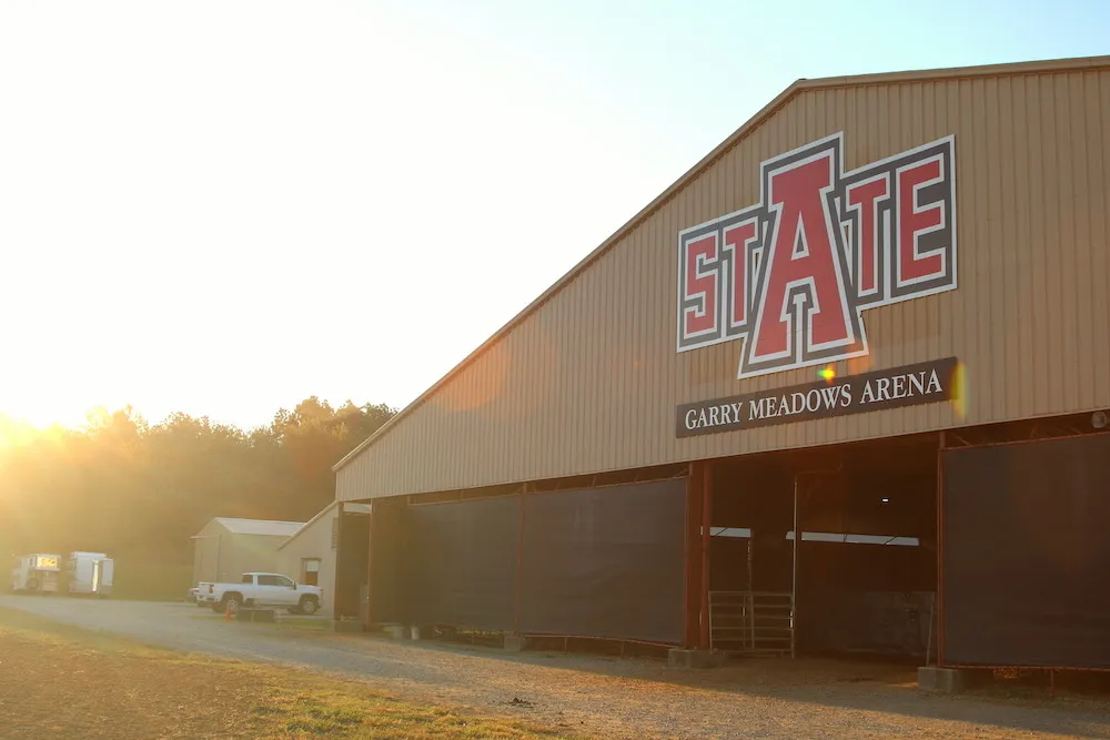 A-State's Equine Center at sunrise
