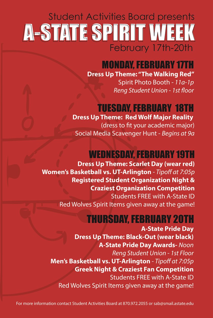 Celebrate Pack Pride with Student Activities Board during Spirit Week