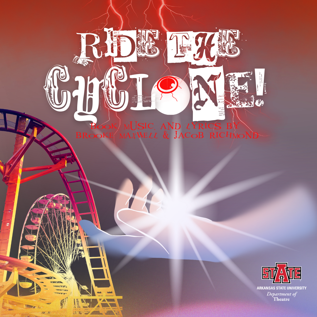 image depicting a hand holding a bright light, with a roller coaster in the background, along with 