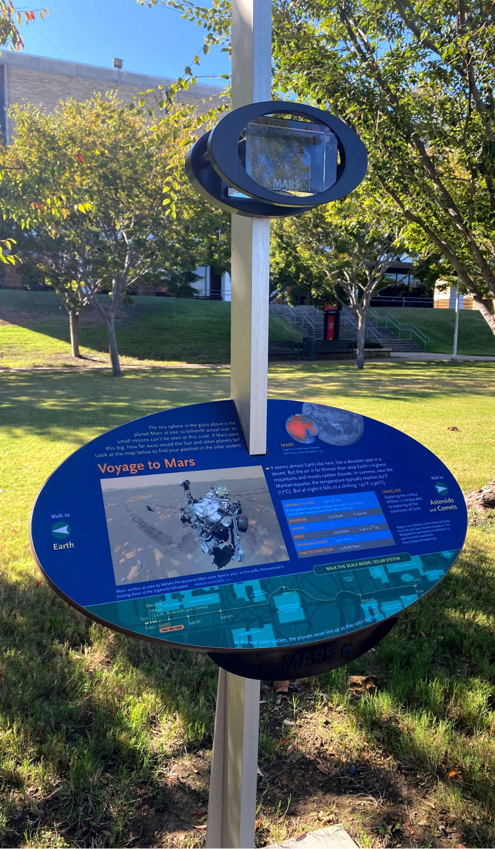 Discover the Cosmos: Voyage Model Solar System Installed on A-State Campus