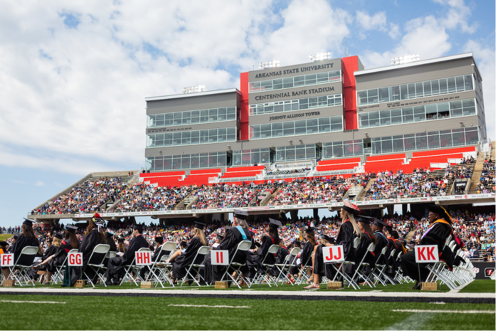 Weather Cooperates to Help A-State Complete Morning Ceremony