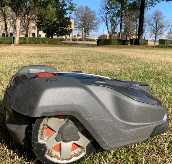 Autonomous Lawn Mowers Now Working on Campus